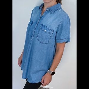 Chambray Soft Denim tunic shirt